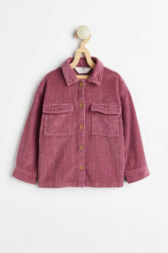 H&M Corduroy Hemd Kinder Rosa | 2196-XUNGJ