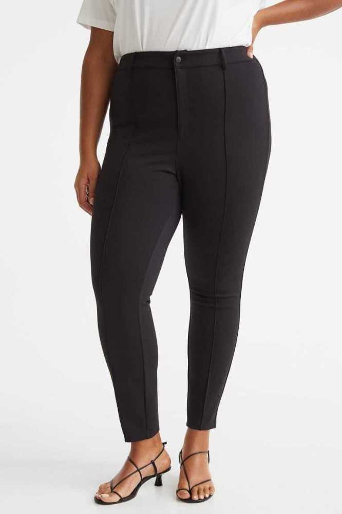 H&M Crease-front Leggings Übergröße Damen Schwarz | 6309-WMDIQ