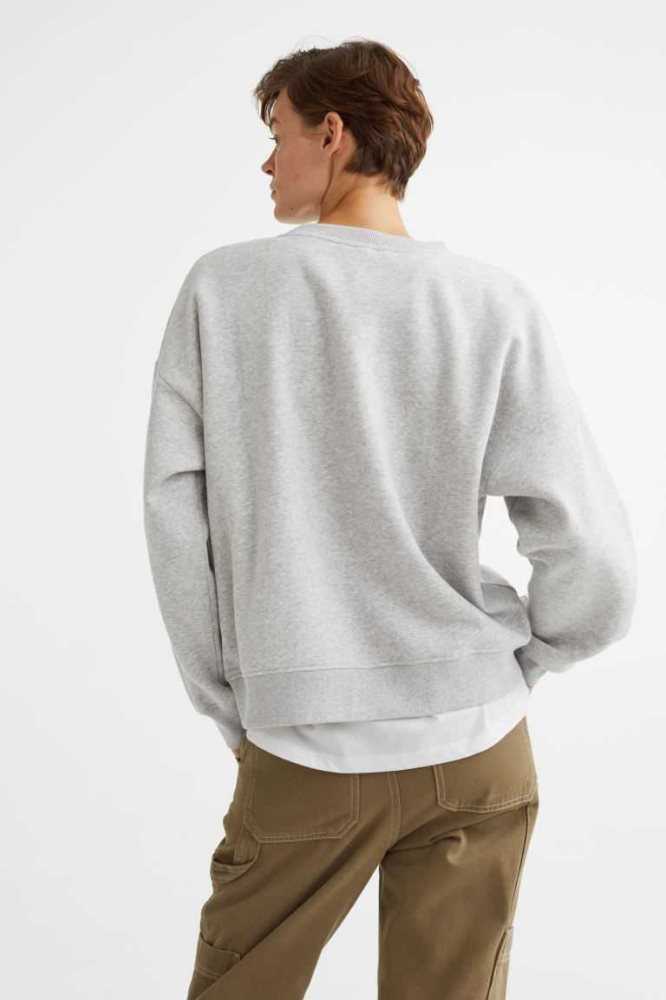 H&M Crew-neck Sweatshirt Damen Beige | 1092-TWPRN