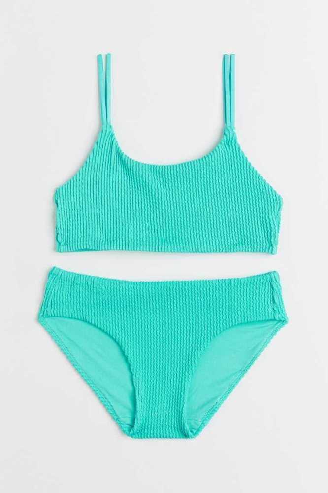 H&M Crinkled Bikini Bademode Kinder Rosa | 8569-MBXDJ