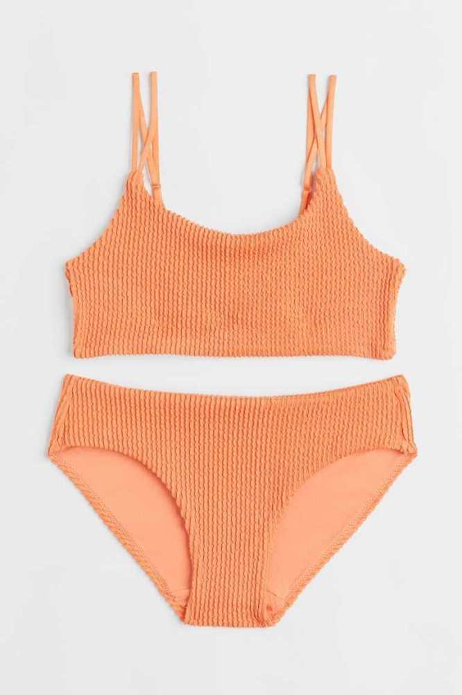 H&M Crinkled Bikini Bademode Kinder Rosa | 8569-MBXDJ