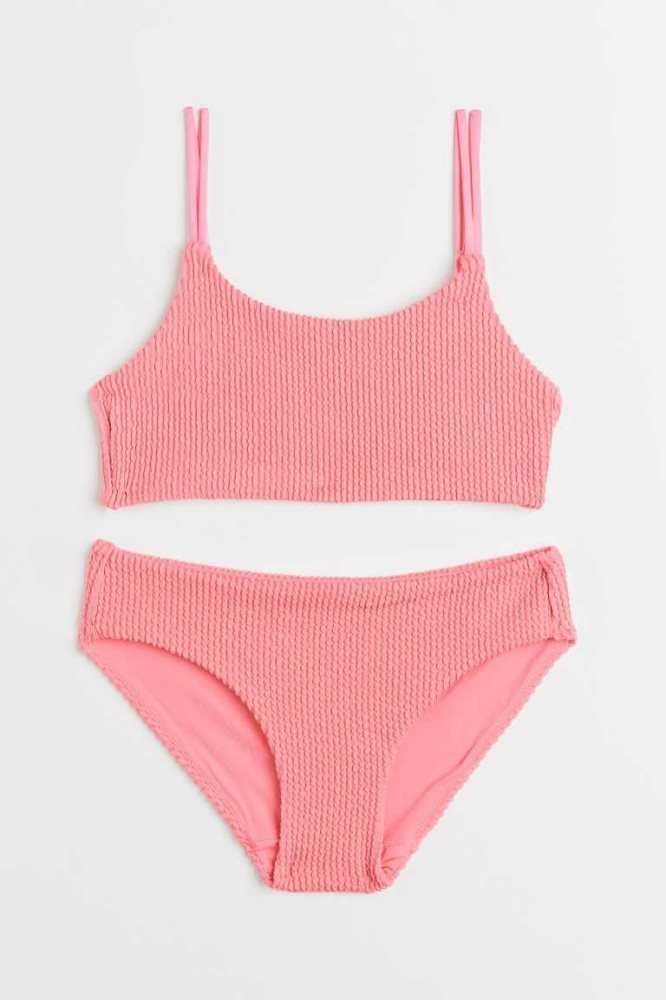 H&M Crinkled Bikini Bademode Kinder Rosa | 8569-MBXDJ