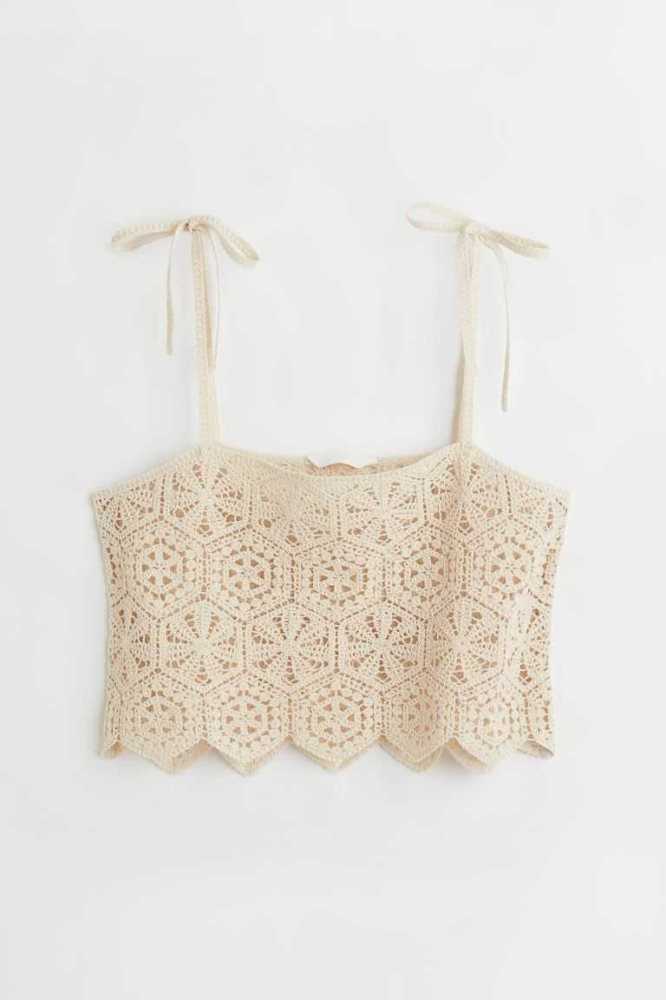 H&M Crochet-look Oberteile Damen Hellbeige | 6489-HRLMC