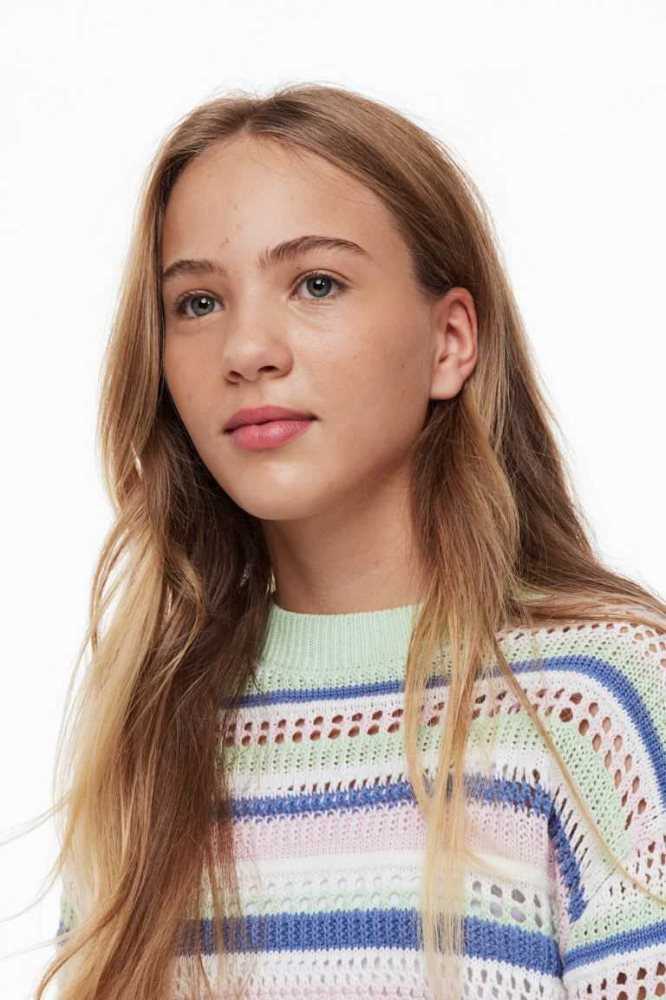 H&M Crochet-look Pullover Kinder Hellrosa | 4081-EFKIZ