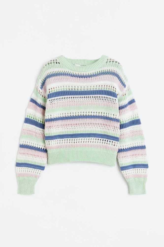 H&M Crochet-look Pullover Kinder Hellrosa | 4081-EFKIZ