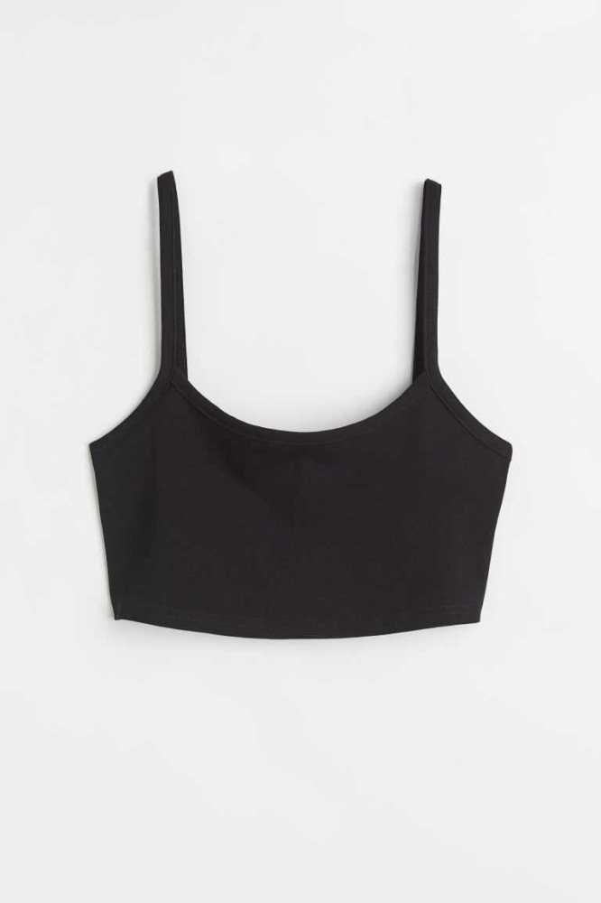 H&M Crop Oberteile Damen Helltürkis | 6038-SXUGE