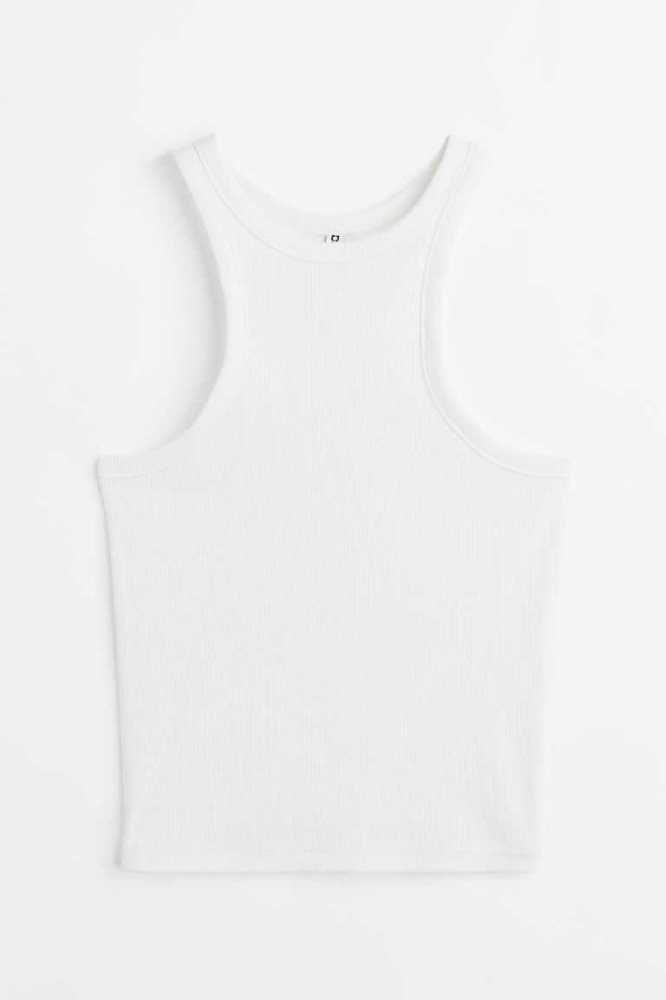 H&M Crop Tank Oberteile Damen Dunkelbraun | 5374-WOAGQ