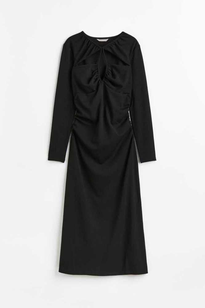 H&M Cut-out Kleider Damen Schwarz | 8659-QAYHL