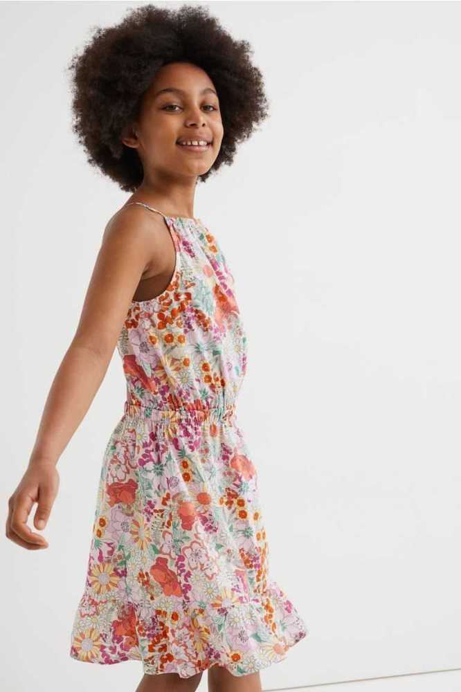 H&M Cut-out Kurzes Kleid Kinder Hellorange | 7921-EUZSY