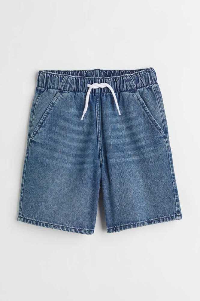 H&M Denim Kurze Hose Kinder Blau | 5047-UQXLA