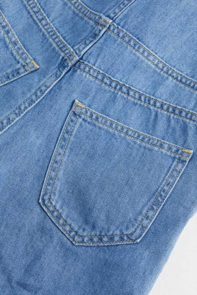 H&M Denim Overall Kurze Hose Kinder Hellblau | 1237-XNWVH