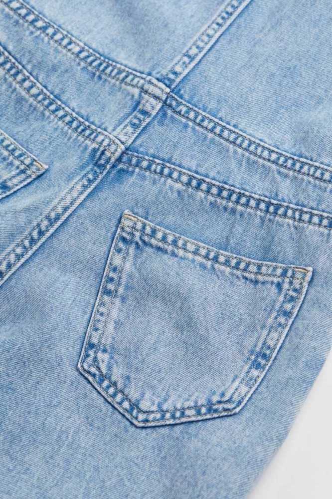 H&M Denim Overall Kurze Hose Kinder Hellblau | 1237-XNWVH