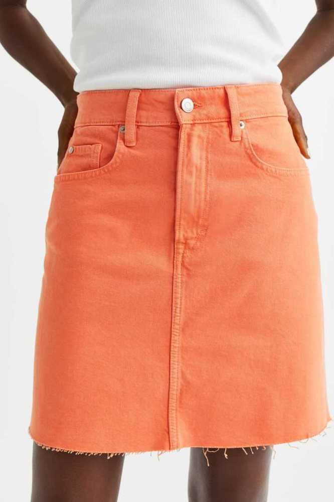 H&M Denim Röcke Damen Orange | 9327-AXHEQ