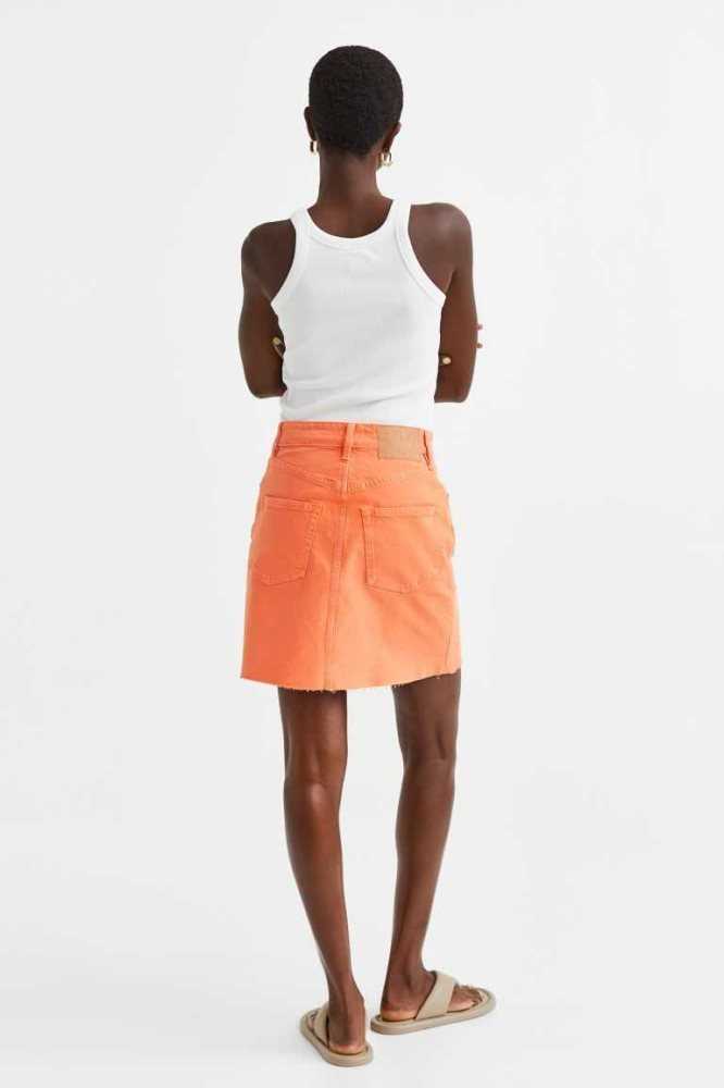 H&M Denim Röcke Damen Orange | 9327-AXHEQ