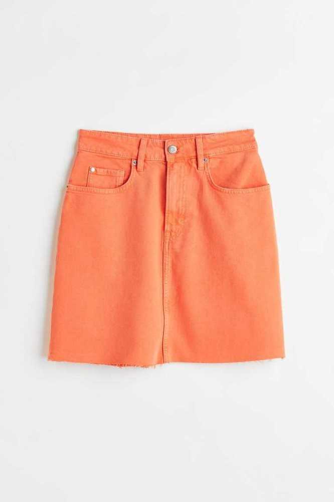 H&M Denim Röcke Damen Orange | 9327-AXHEQ