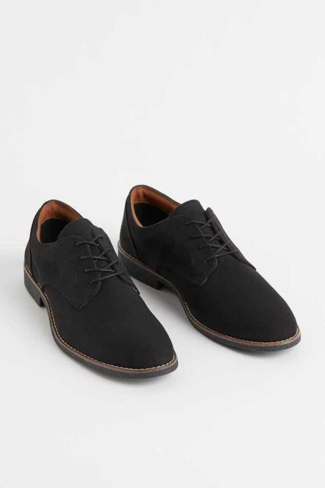 H&M Derby Schuhe Herren Schwarz | 4621-XOMCY