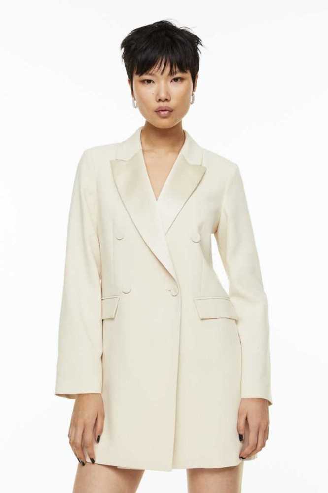 H&M Double-breasted Jacket Kleider Damen Weiß | 7094-TCMWN