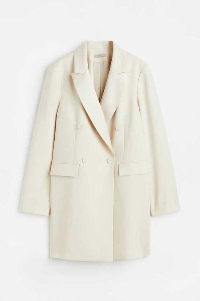 H&M Double-breasted Jacket Kleider Damen Weiß | 7094-TCMWN