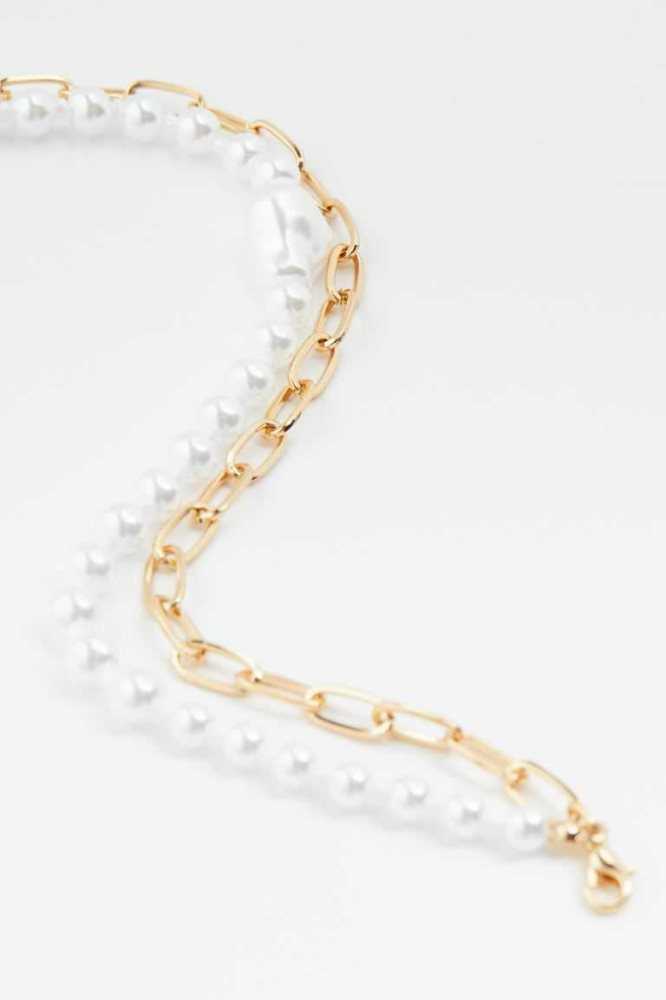 H&M Double-strand Ketten Damen Gold Weiß | 0624-YQFBL