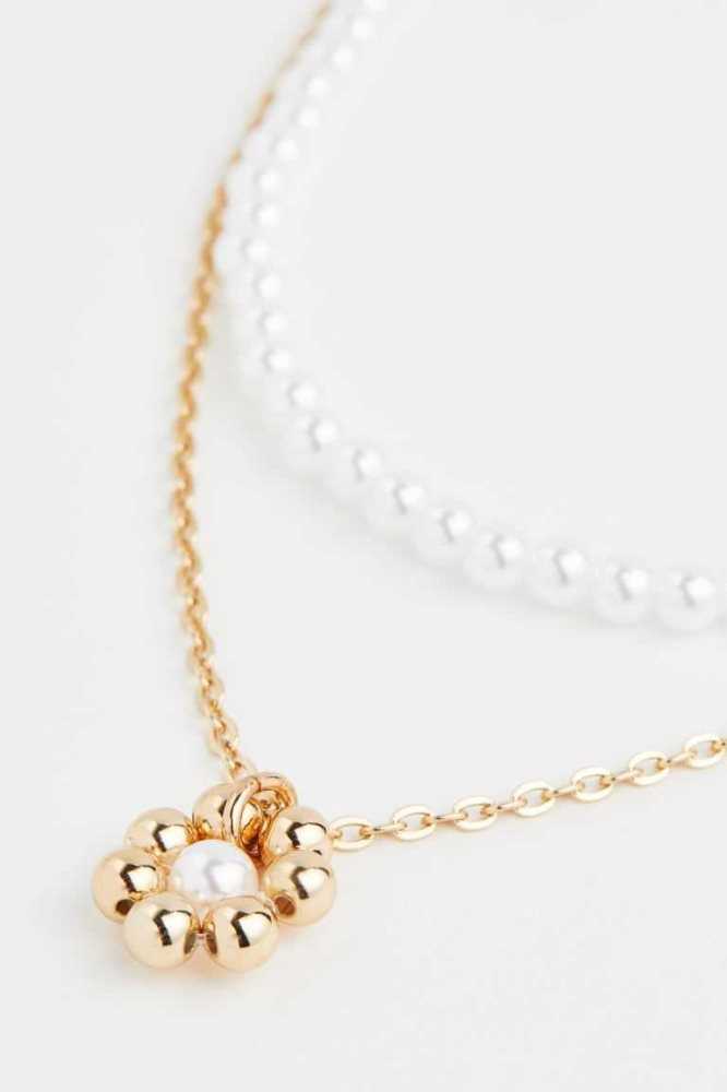 H&M Double-strand Pendant Ketten Damen Gold Weiß | 2605-UQZDS