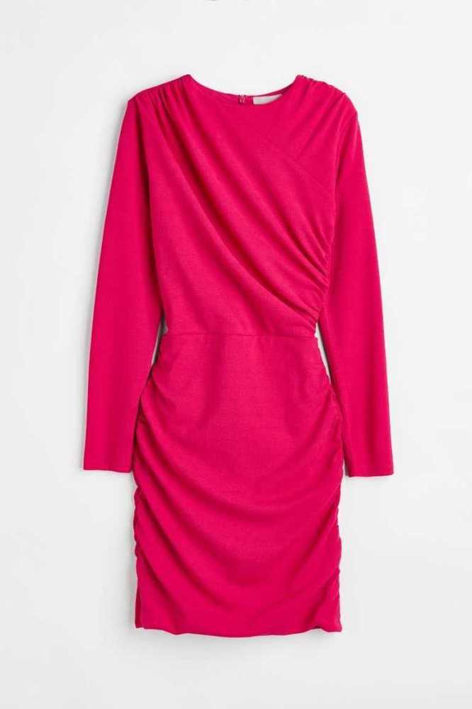 H&M Draped Bodycon Kleider Damen Rosa | 6519-XMKIF