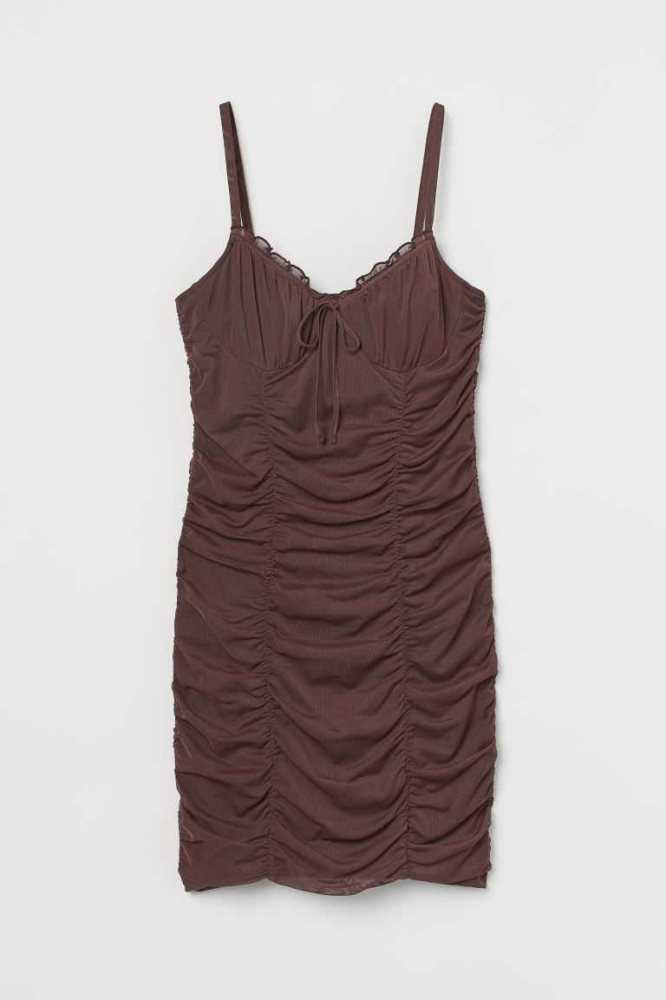 H&M Draped Kleider Damen Schwarz | 6047-PFOKZ