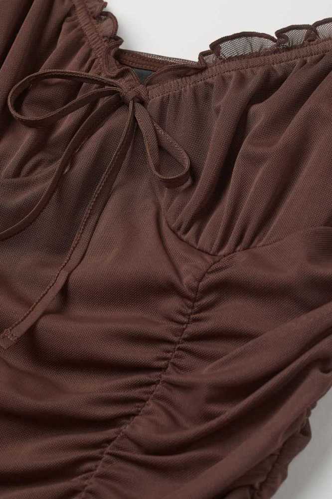 H&M Draped Kleider Damen Schwarz | 6047-PFOKZ