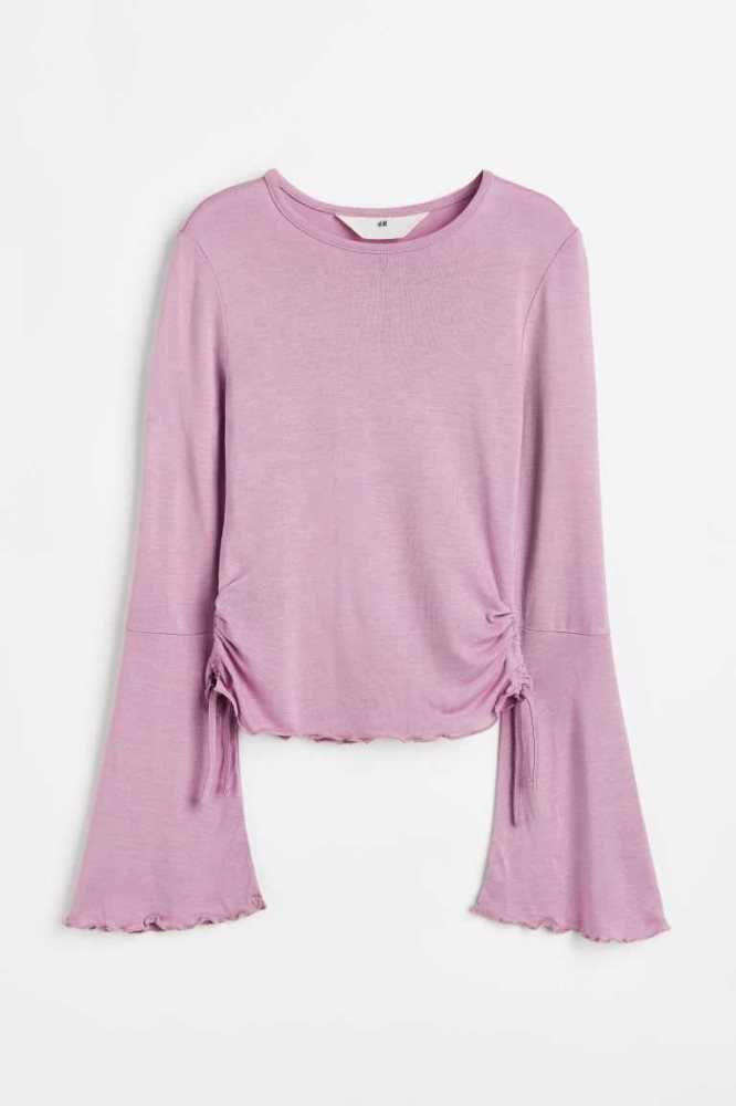 H&M Draped Top Jersey Kinder Hellgrün | 6958-KWEYG