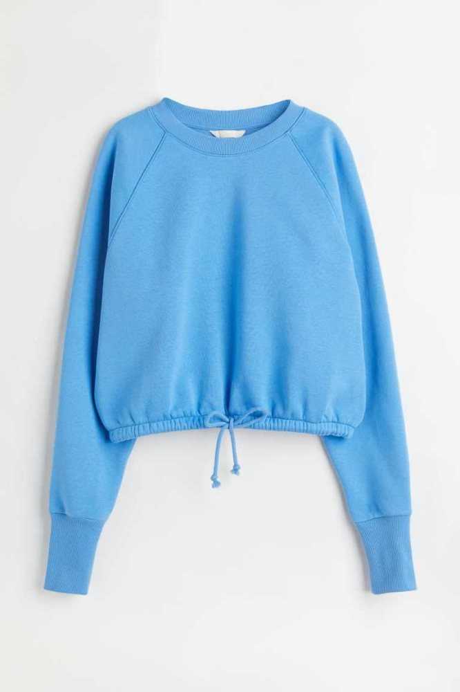 H&M Drawstring Sweatshirt Damen Weiß | 1872-KVTCD