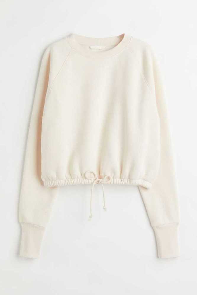 H&M Drawstring Sweatshirt Damen Weiß | 1872-KVTCD