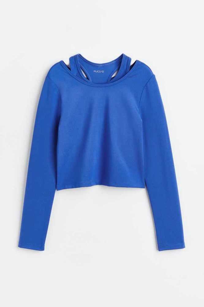 H&M DryMove Double-layered top Sportbekleidung Kinder Hellblau | 2710-INSLA