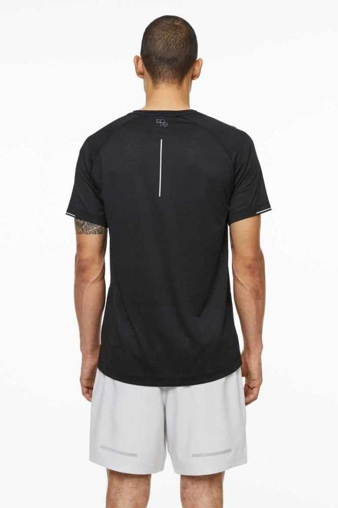 H&M DryMove Lauf top Sportbekleidung Herren Schwarz | 5986-ASQNX