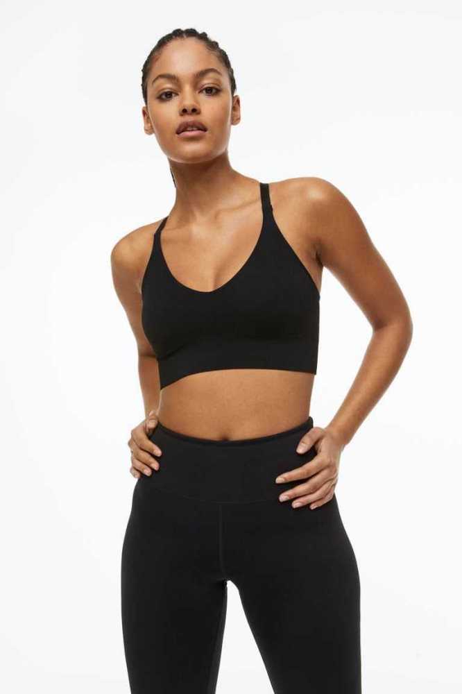 H&M DryMove Medium Support Sports bra Unterwäsche Damen Helllila | 4782-ASUMW