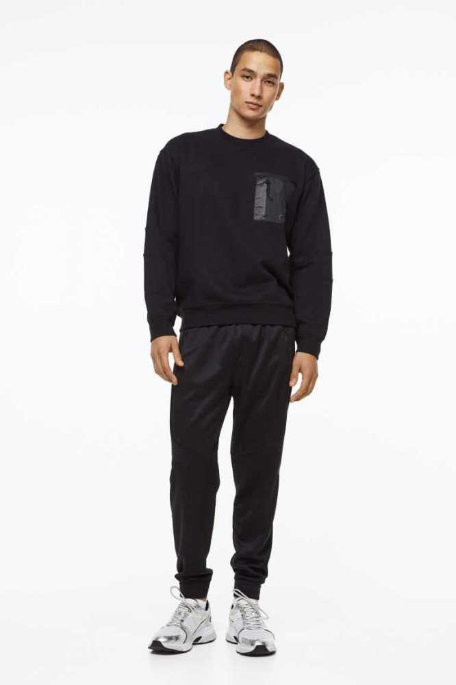 H&M DryMove Oversized Sportbekleidung Herren Schwarz | 9503-NDIMK