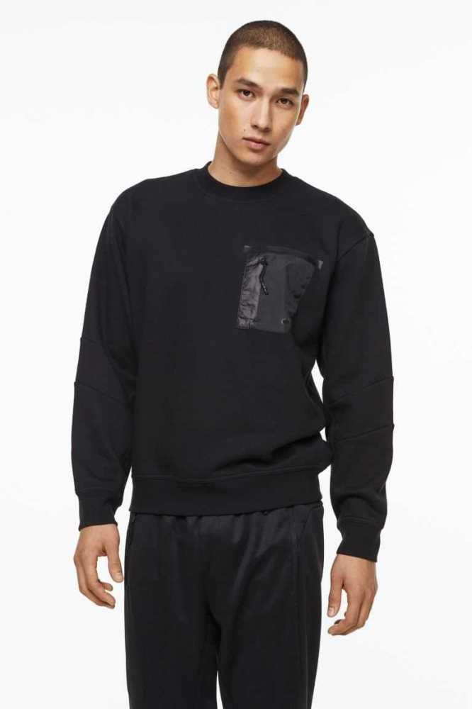 H&M DryMove Oversized Sportbekleidung Herren Schwarz | 9503-NDIMK