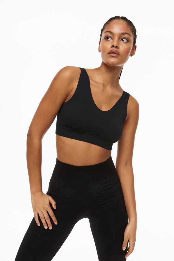 H&M DryMove Seamless Sports bra Unterwäsche Damen Hellblau | 2168-CRKIS