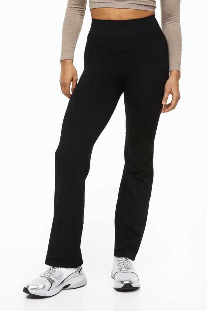 H&M DryMove Seamless Sports tights Hose Damen Schwarz | 2857-BHWDK