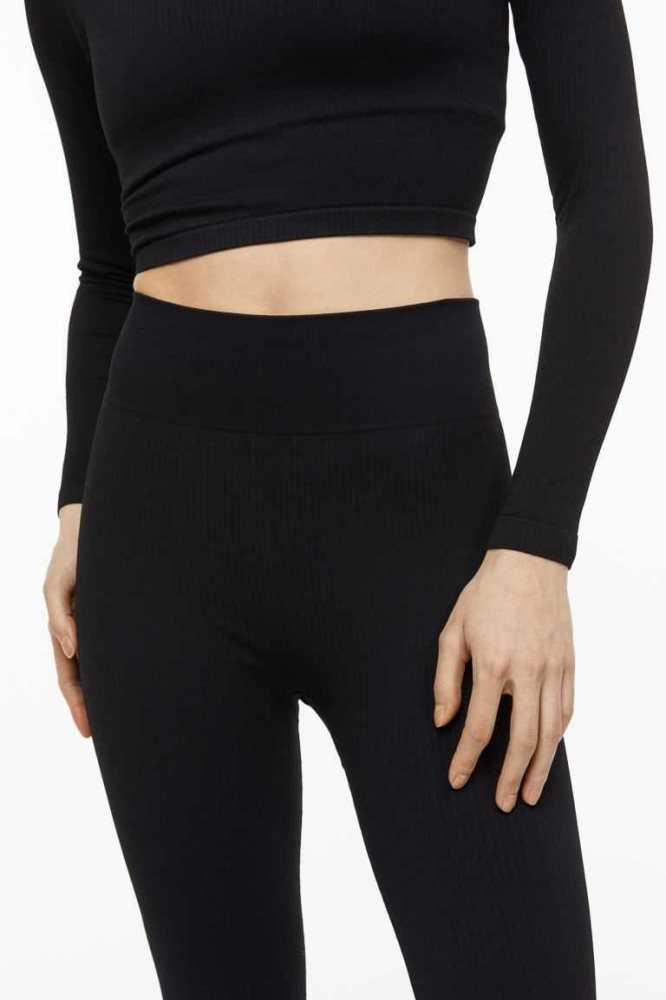 H&M DryMove Seamless Sports tights Hose Damen Helllila | 9042-LQZSH