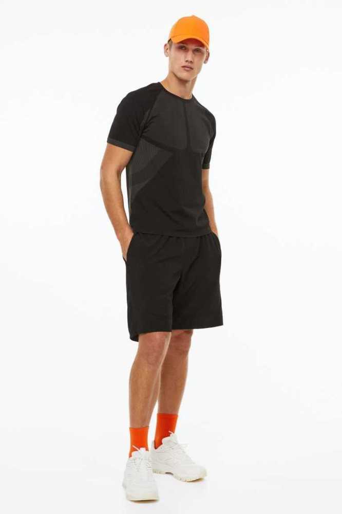 H&M DryMove Seamless Sports top T-shirts Herren Orange | 1495-HODUQ