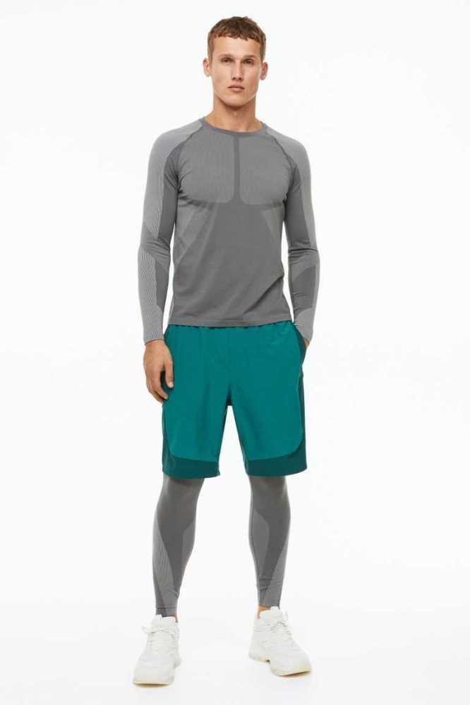 H&M DryMove Seamless top Sportbekleidung Herren Grau | 8106-BGLYH