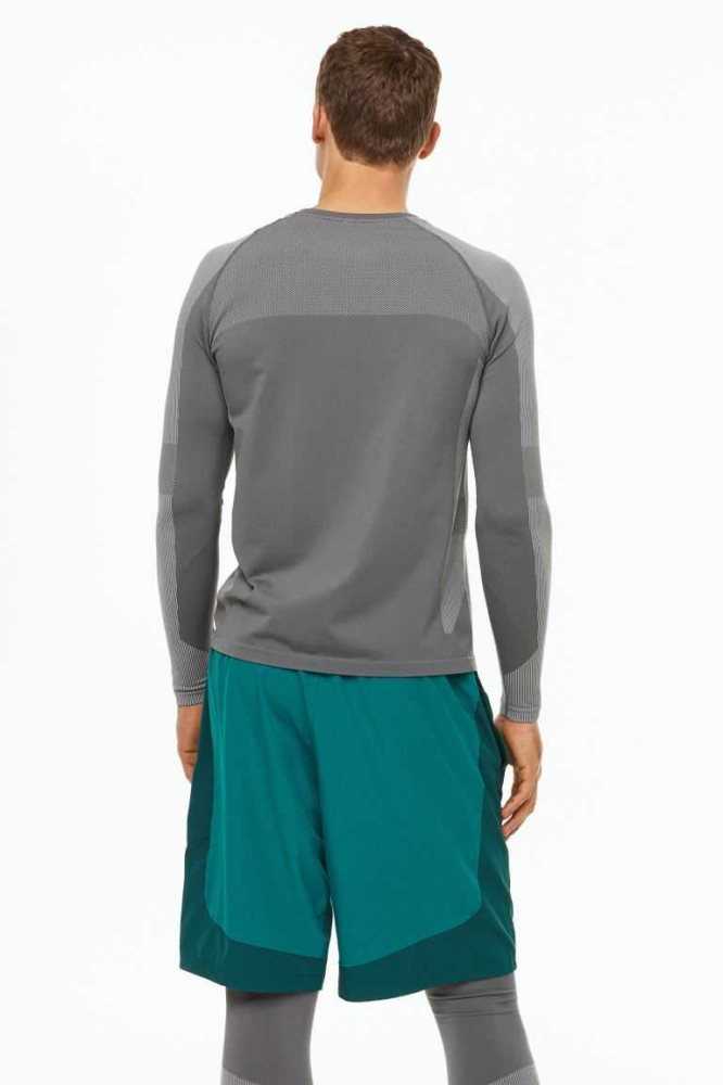 H&M DryMove Seamless top Sportbekleidung Herren Grau | 8106-BGLYH