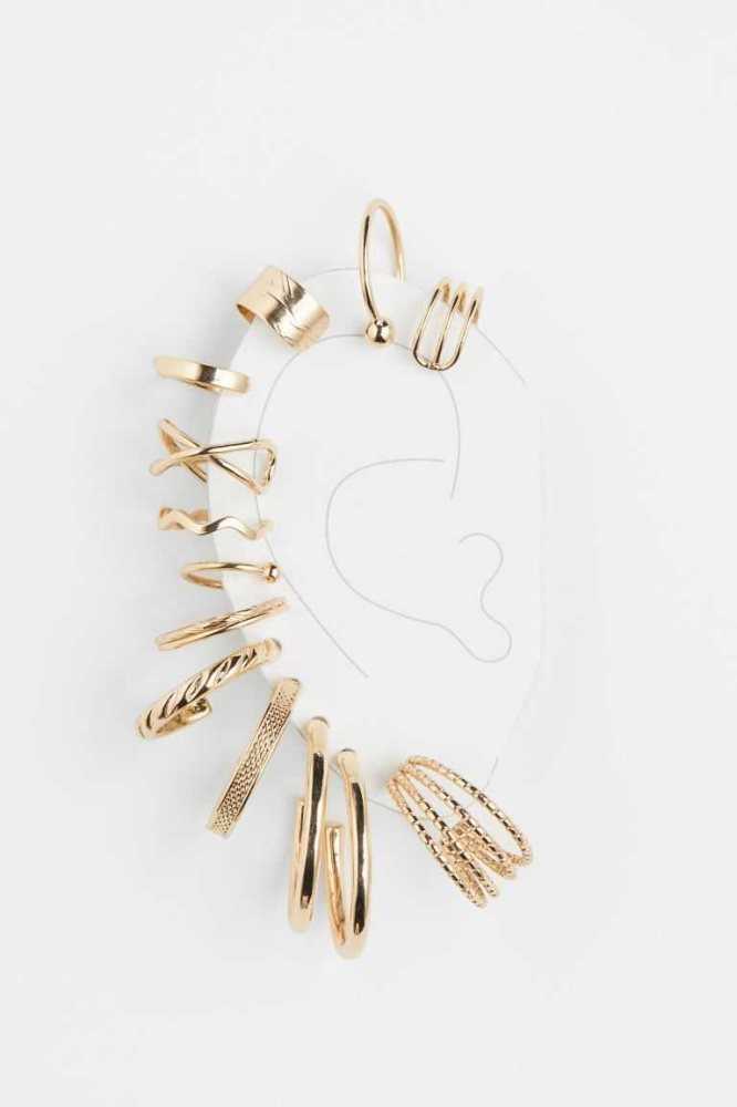 H&M Ear Cuffs Ohrringe Damen Gold | 4370-PIZYH