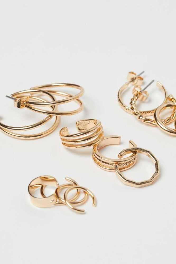 H&M Ear Cuffs Ohrringe Damen Gold | 9165-ZUMHW