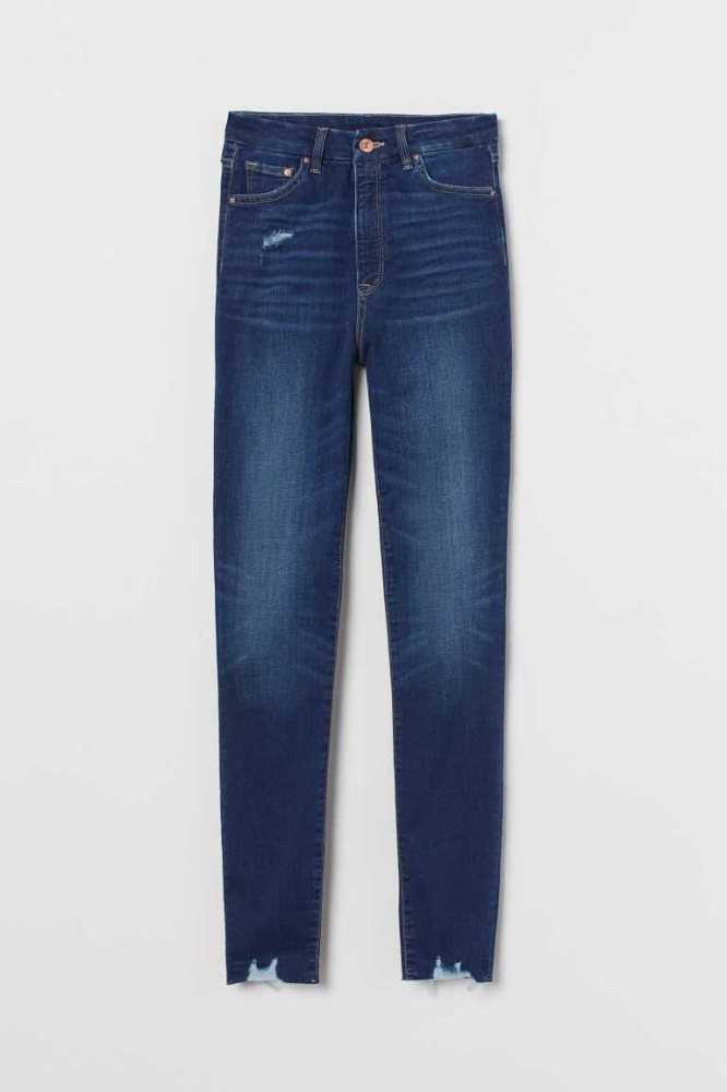 H&M Embrace High Ankle Jeans Damen Blau | 2138-UCJTY