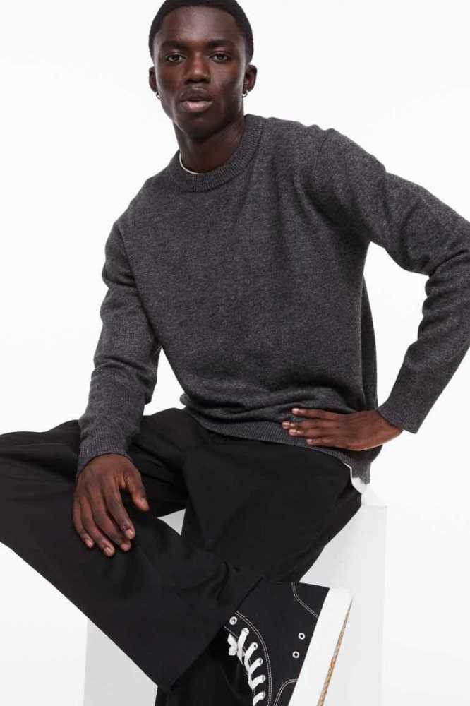 H&M Essentials No 10: THE Pullover Herren Dunkelgrau | 1524-ZNMXB