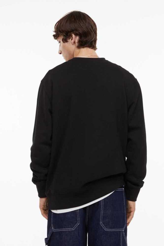 H&M Essentials No 11: THE SWEATSHIRT Oberteile Herren Schwarz | 8754-TZODQ