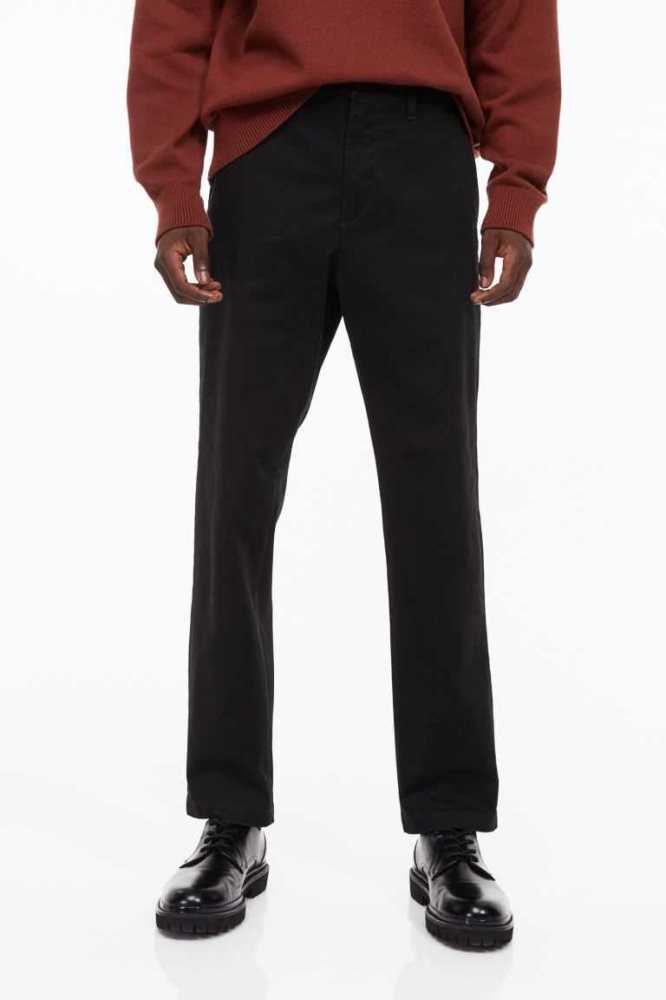 H&M Essentials No 9: THE CHINOS Hose Herren Schwarz | 8962-KLFEX