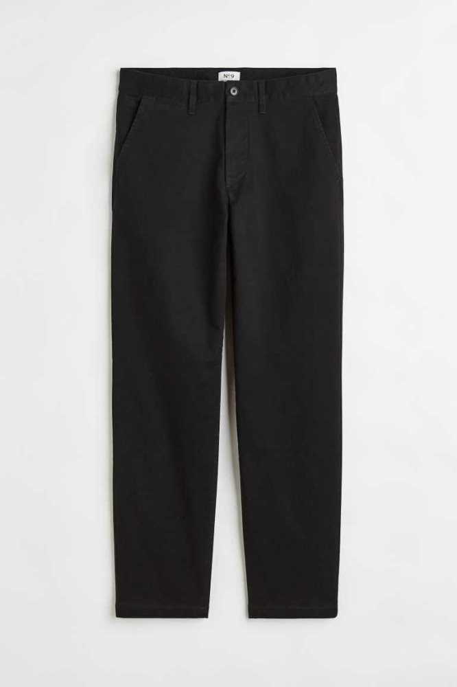 H&M Essentials No 9: THE CHINOS Hose Herren Schwarz | 8962-KLFEX