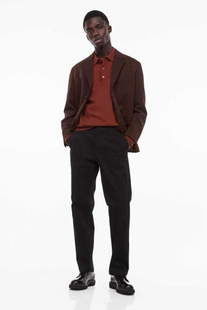 H&M Essentials No 9: THE CHINOS Hose Herren Schwarz | 8962-KLFEX