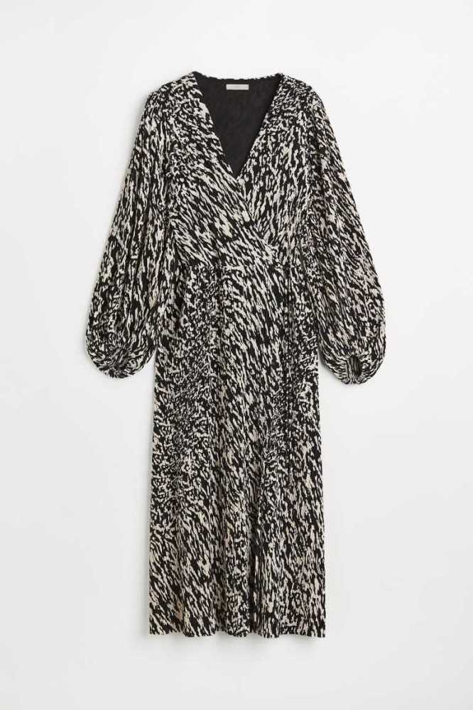 H&M Falten Wrap-front Kleider Damen Türkis | 5182-COQXG